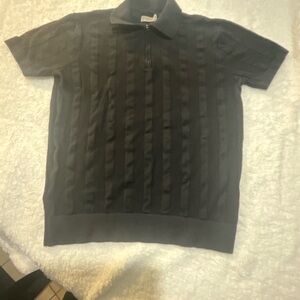 Stylish Black Polo with Zip Collar